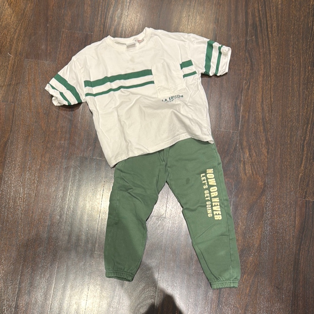 Zara set - Green Kids Jogger Pants